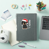Sticker Noir et Tan LonghEI Dachshund Père Noël Noël (Couverture iPad)