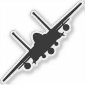 Sticker Noir F-15E Frappe Aigle Vue frontale Silhouette (Devant)