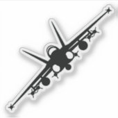 Sticker Noir F/A-18C Vue frontale Silhouette (Devant)