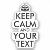 Sticker Noir garder le calme et votre texte (Devant)