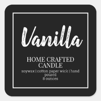 Sticker noir minimaliste Étiquette à bougies