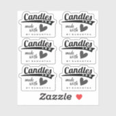 Sticker Noir moderne et gris fait avec des bougies de coeu (Feuille)