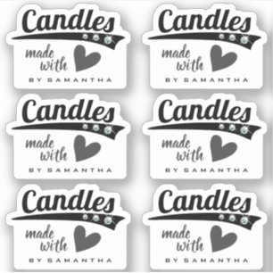 Sticker Noir moderne et gris fait avec des bougies de coeu
