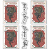 Sticker Noir noir Devil folklorique Krampus Sac de jouets (Devant)