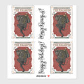 Sticker Noir noir Devil folklorique Krampus Sac de jouets (Feuille)