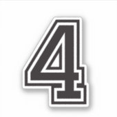 Sticker Noir numéro 4 police de l'université sportive (Devant)