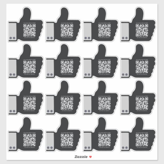 Sticker Noir positif Avis Code QR du Fiançailles client (Feuille)