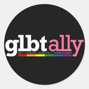 Sticker noir rond GLBT Ally
