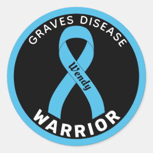 Sticker noir rond Graves Disease Warribbon
