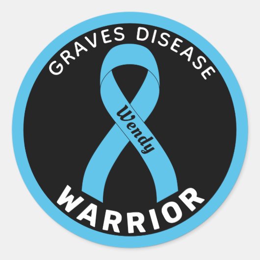 Sticker noir rond Graves Disease Warribbon (Devant)