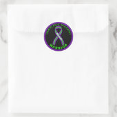 Sticker noir rond Hemiplegic Migraine (Sac)