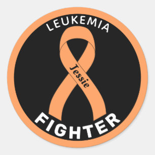 Sticker noir rond Leukemia Fighter