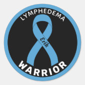 Sticker noir rond Lymphedema Warria (Devant)