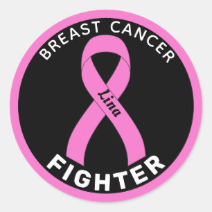 Sticker noir rond pour Lutte contre le cancer du s