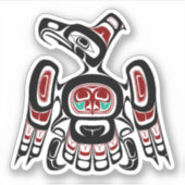 Sticker Noir rouge autochtone Kaigani Thunderbird (Devant)