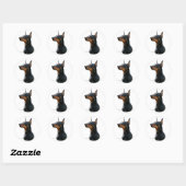 Sticker noir tête Dobermann Pinscher (Feuille)