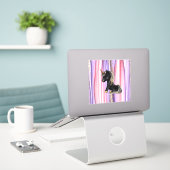 Sticker Noir Unicorne oreilles roses (Ordinateur portable sur le bureau)