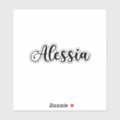 Sticker Nom Alessia - Calligraphie manuscrite (Feuille)
