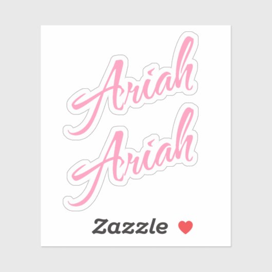 Sticker Nom Ariah x2 (Feuille)