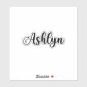 Sticker Nom Ashlyn - Calligraphie manuscrite (Feuille)
