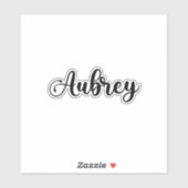 Sticker Nom Aubrey - Calligraphie manuscrite (Feuille)