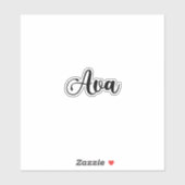 Sticker Nom Ava - Calligraphie manuscrite (Feuille)