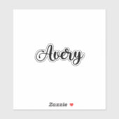 Sticker Nom Avery - Calligraphie manuscrite (Feuille)