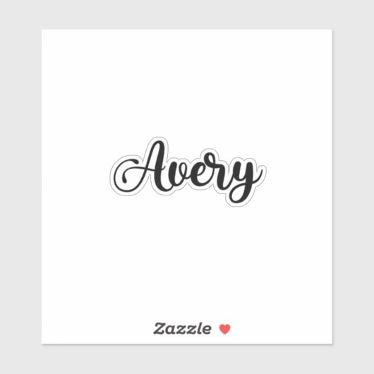 Sticker Nom Avery - Calligraphie manuscrite (Feuille)