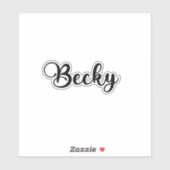 Sticker Nom Becky - Calligraphie manuscrite (Feuille)