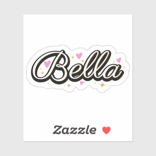 Sticker Nom Bella conception mignonne (Feuille)