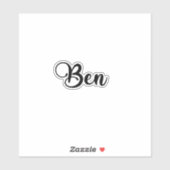 Sticker Nom Ben - Calligraphie manuscrite (Feuille)