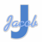 Sticker Nom bleu et monogramme (Devant)