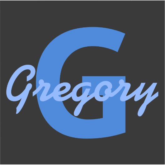 Sticker Nom bleu et monogramme (Devant)