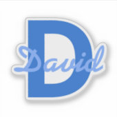 Sticker Nom bleu et monogramme (Devant)