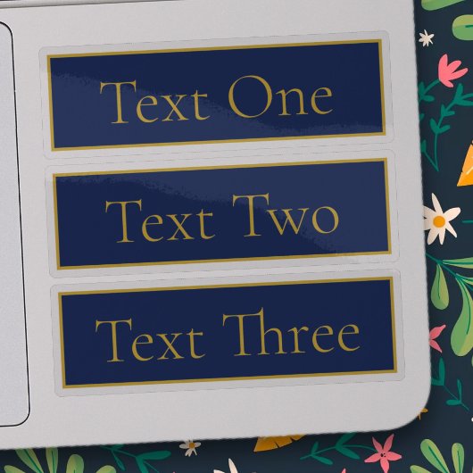 Sticker Nom bleu et or de la marine Clear Transparent