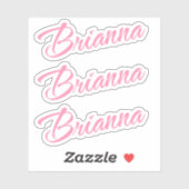 Sticker Nom Brianna x3 (Feuille)