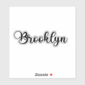 Sticker Nom Brooklyn - Calligraphie manuscrite (Feuille)