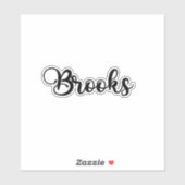 Sticker Nom Brooks - Calligraphie manuscrite (Feuille)