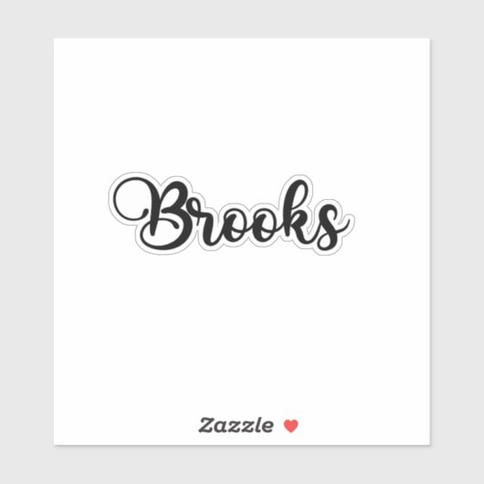 Sticker Nom Brooks - Calligraphie manuscrite (Feuille)