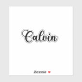 Sticker Nom Calvin - Calligraphie manuscrite (Feuille)
