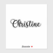 Sticker Nom Christine - Calligraphie manuscrite (Feuille)