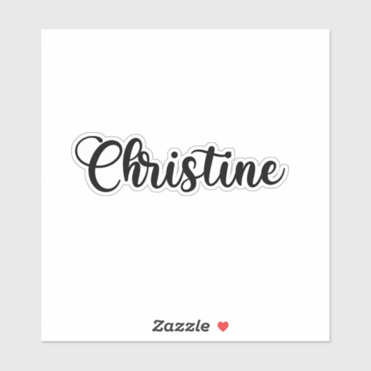 Sticker Nom Christine - Calligraphie manuscrite (Feuille)