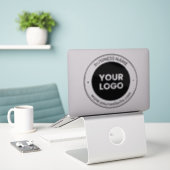 Sticker Nom commercial et site Web ou Slogan | transparent (Ordinateur portable sur le bureau)