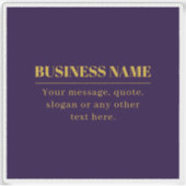 Sticker Nom commercial ou salutation Dark Purple & Gold (Devant)