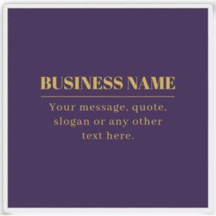 Sticker Nom commercial ou salutation Dark Purple & Gold