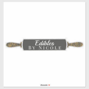 Sticker Nom commercial personnalisé Rolling Pin Boulangeri