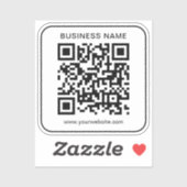 Sticker Nom commercial simple personnalisé Url Code QR Mod (Feuille)