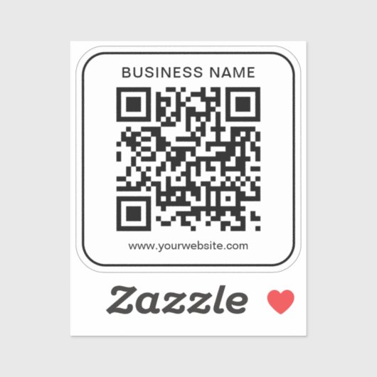 Sticker Nom commercial simple personnalisé Url Code QR Mod (Feuille)