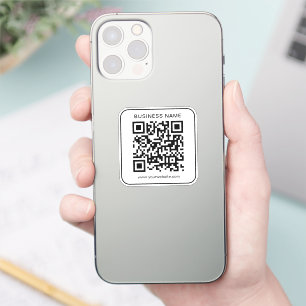 Sticker Nom commercial simple personnalisé Url Code QR Mod