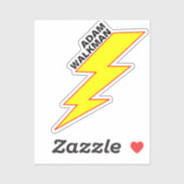 Sticker Nom complet moderne (boulon éclair) étanche (Feuille)